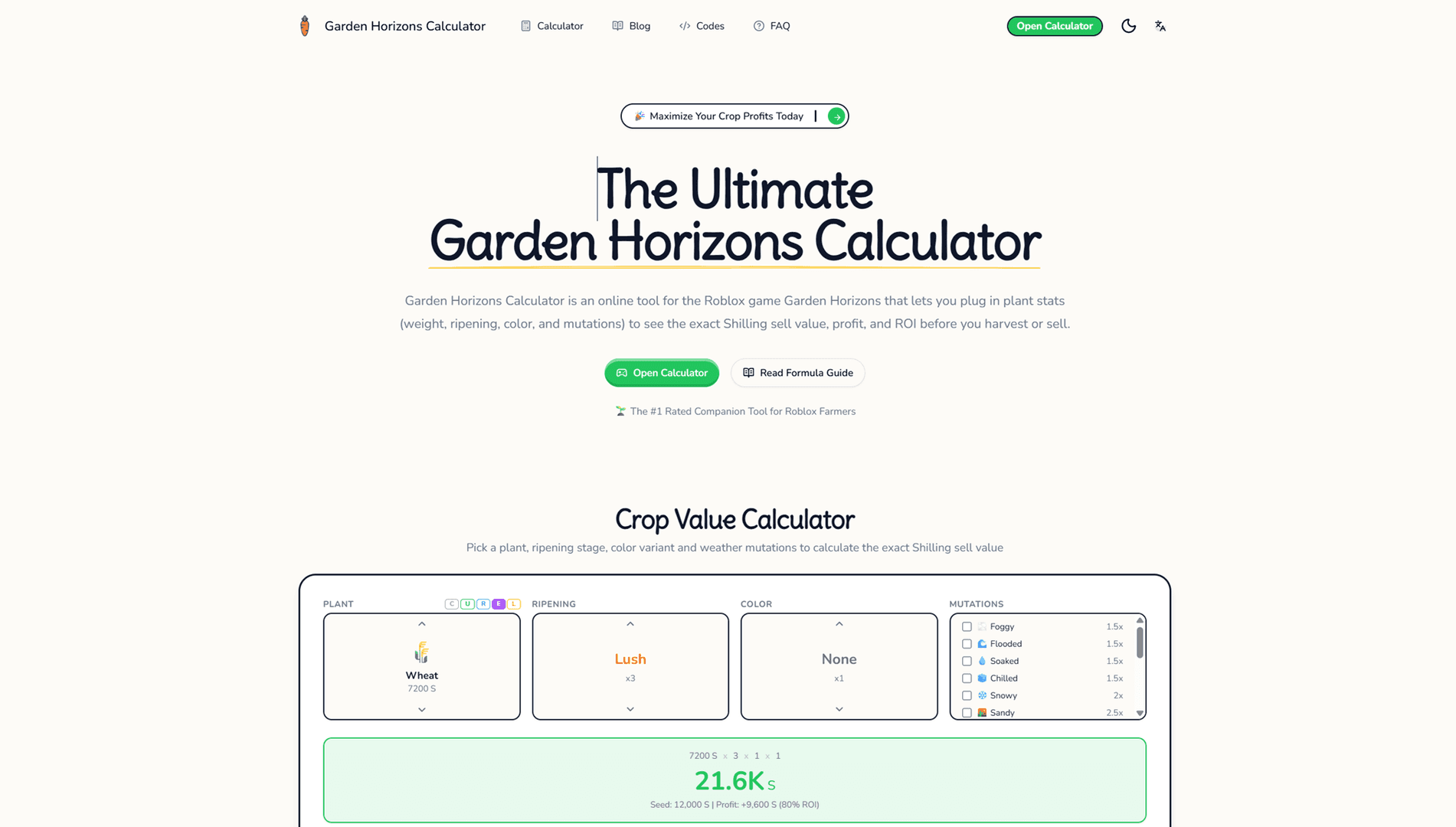 Garden Horizons Calculator image 1