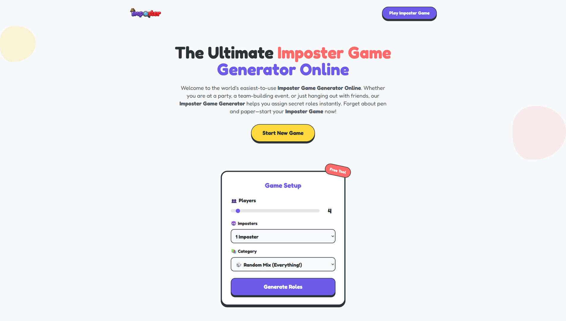Imposter Game Generator Online image 1