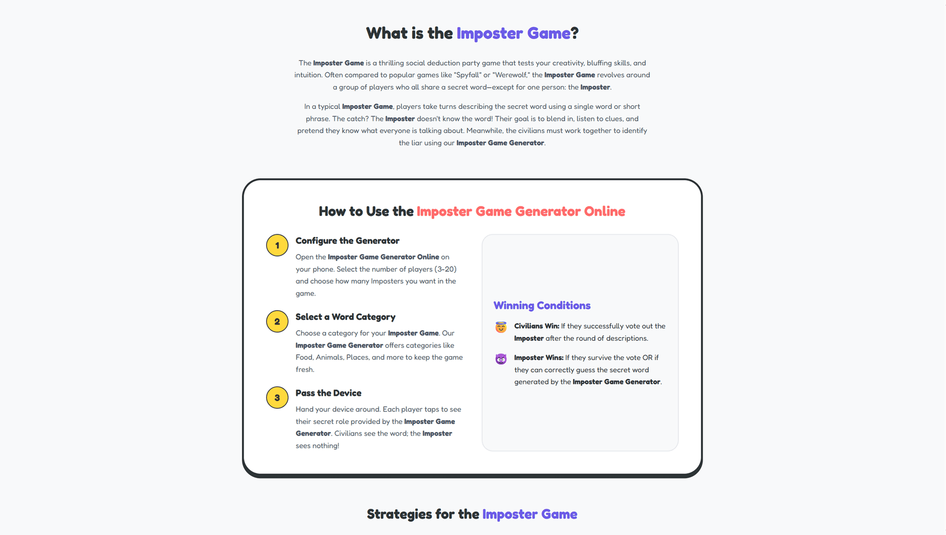 Imposter Game Generator Online image 2