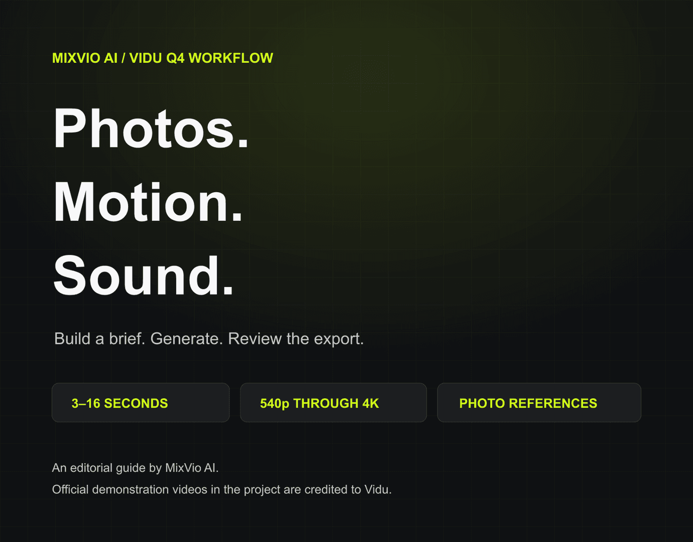 Vidu Q4 Creative Workflow on MixVio