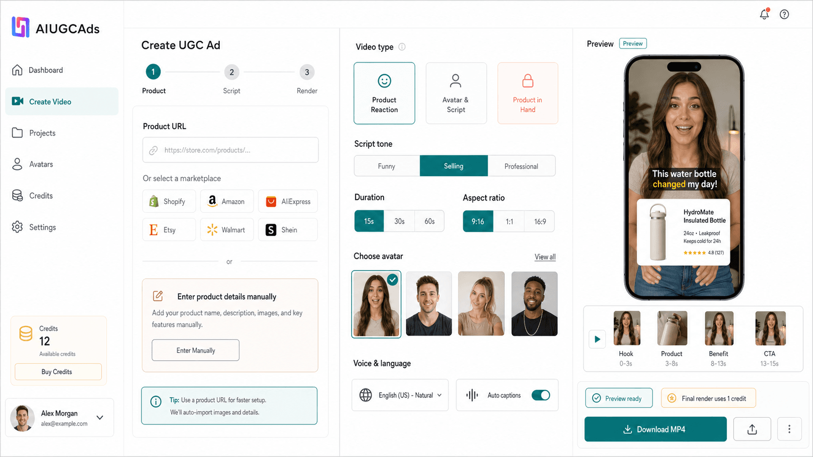 AI UGC Ads Generator from Product URLs image 1