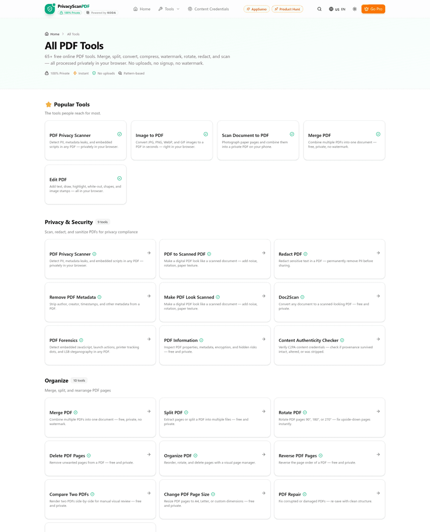 PrivacyScanPDF — 100% Private image 2