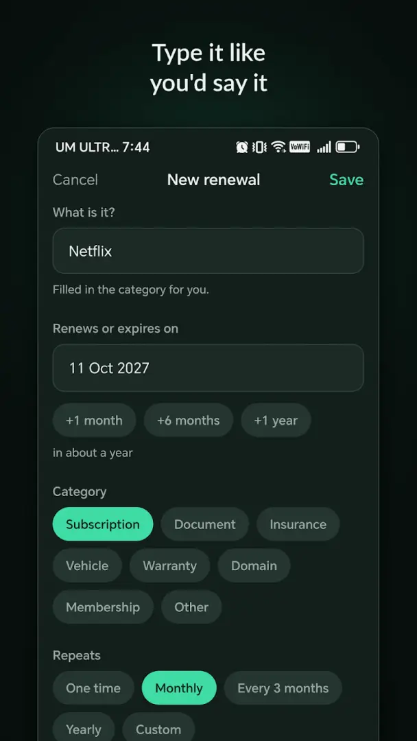 Renewly: offline expiry date reminder free image 2
