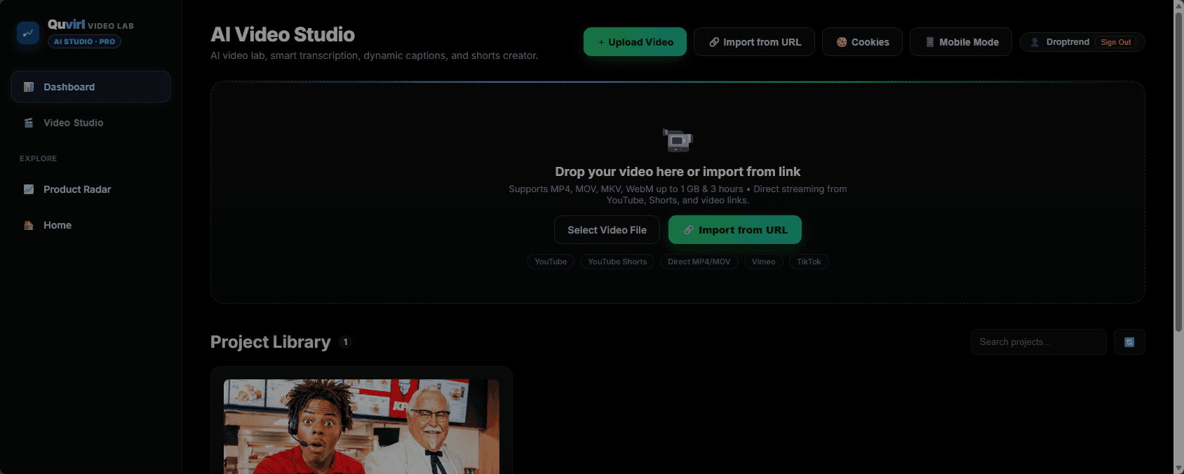 Quvirl Video Lab — AI Video Studio image 2