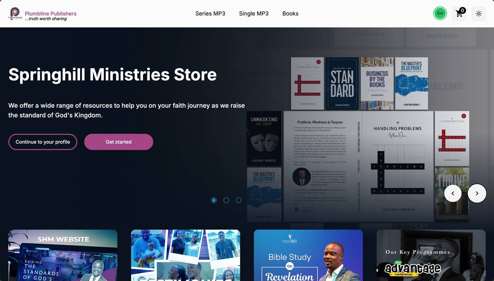 Online store for audios and e-books