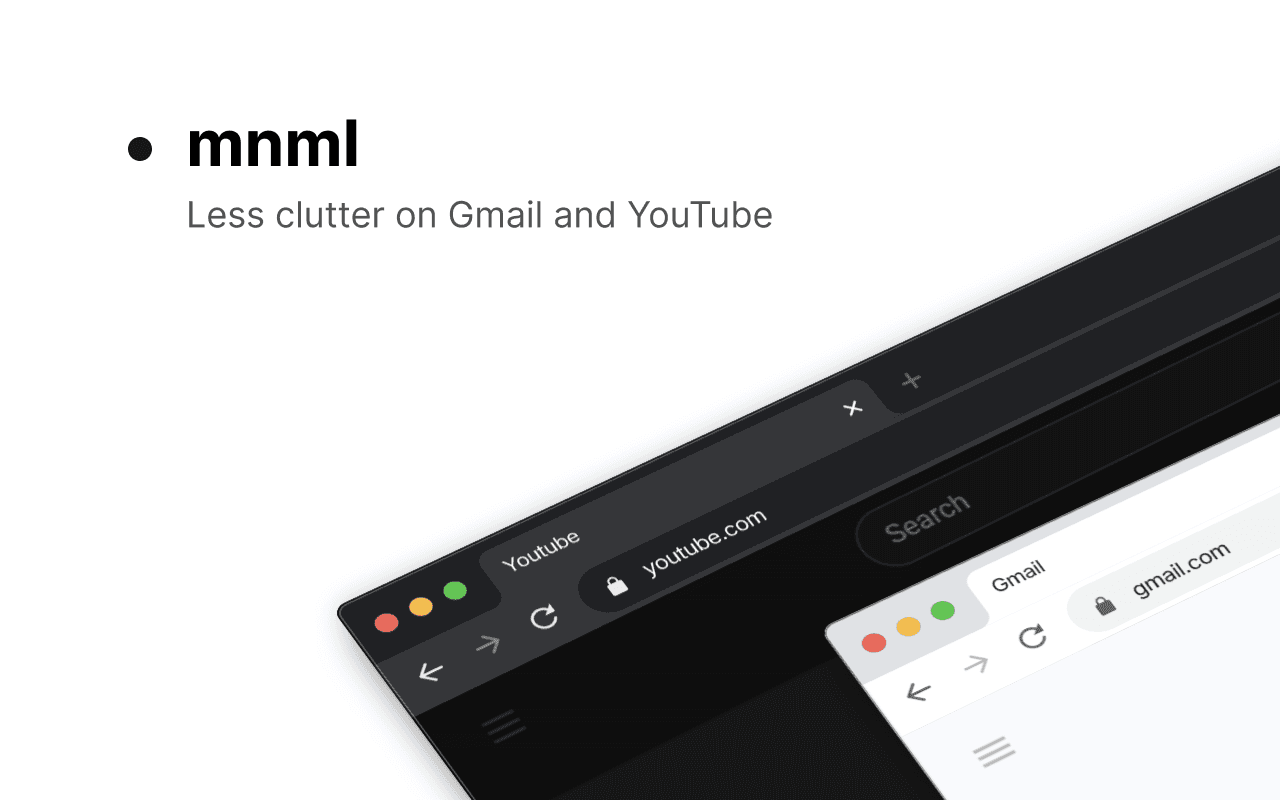 mnml — A calmer Gmail and YouTube image 1