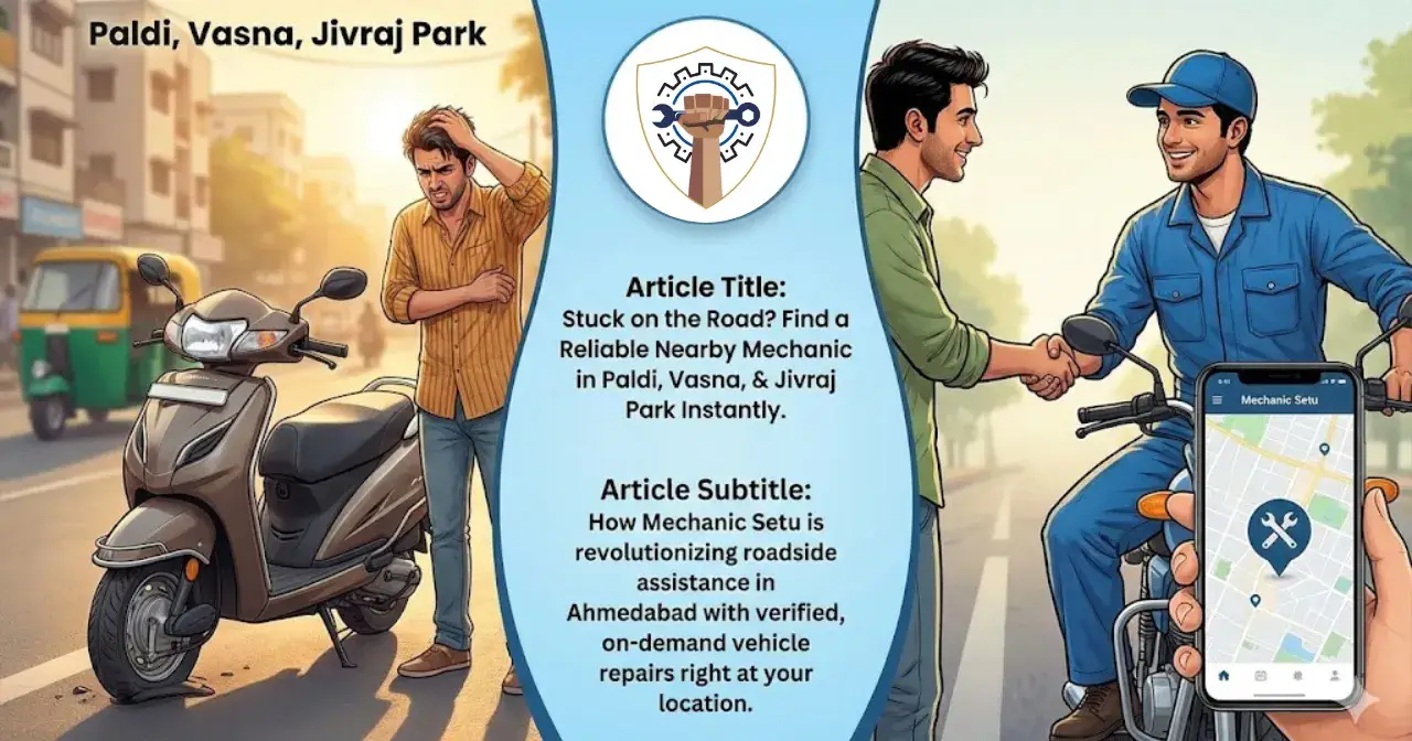 Stuck on the Road? Find a Reliable Nearby Mechanic in Paldi, Vasna, & Jivraj Park Instantly