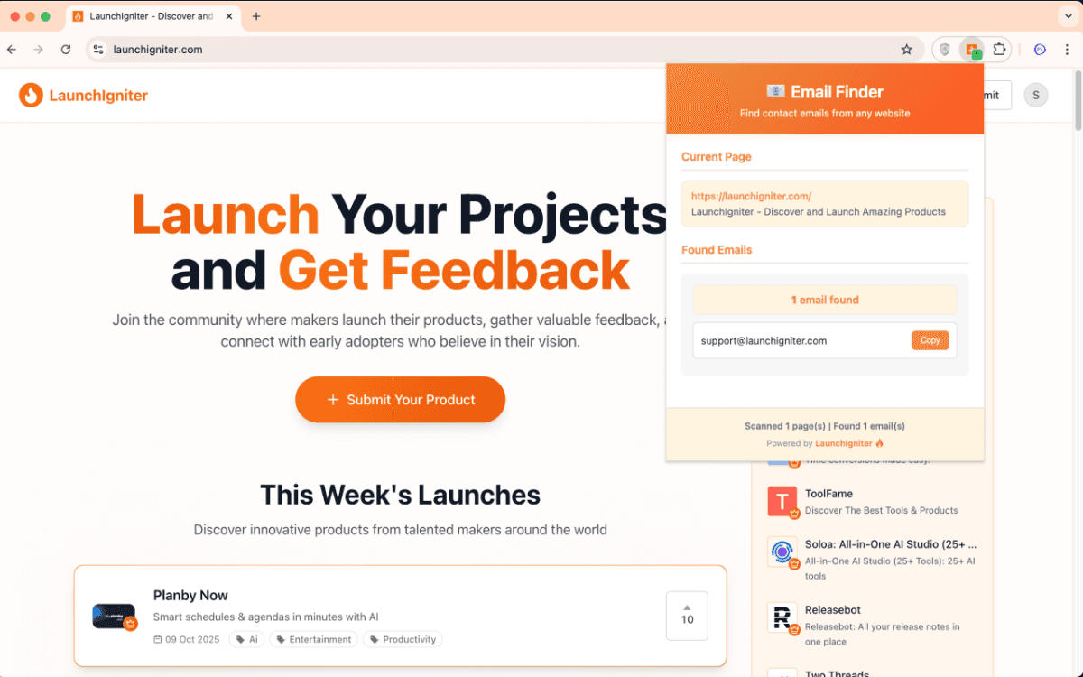 Email Finder - Chrome Extension screenshot 1