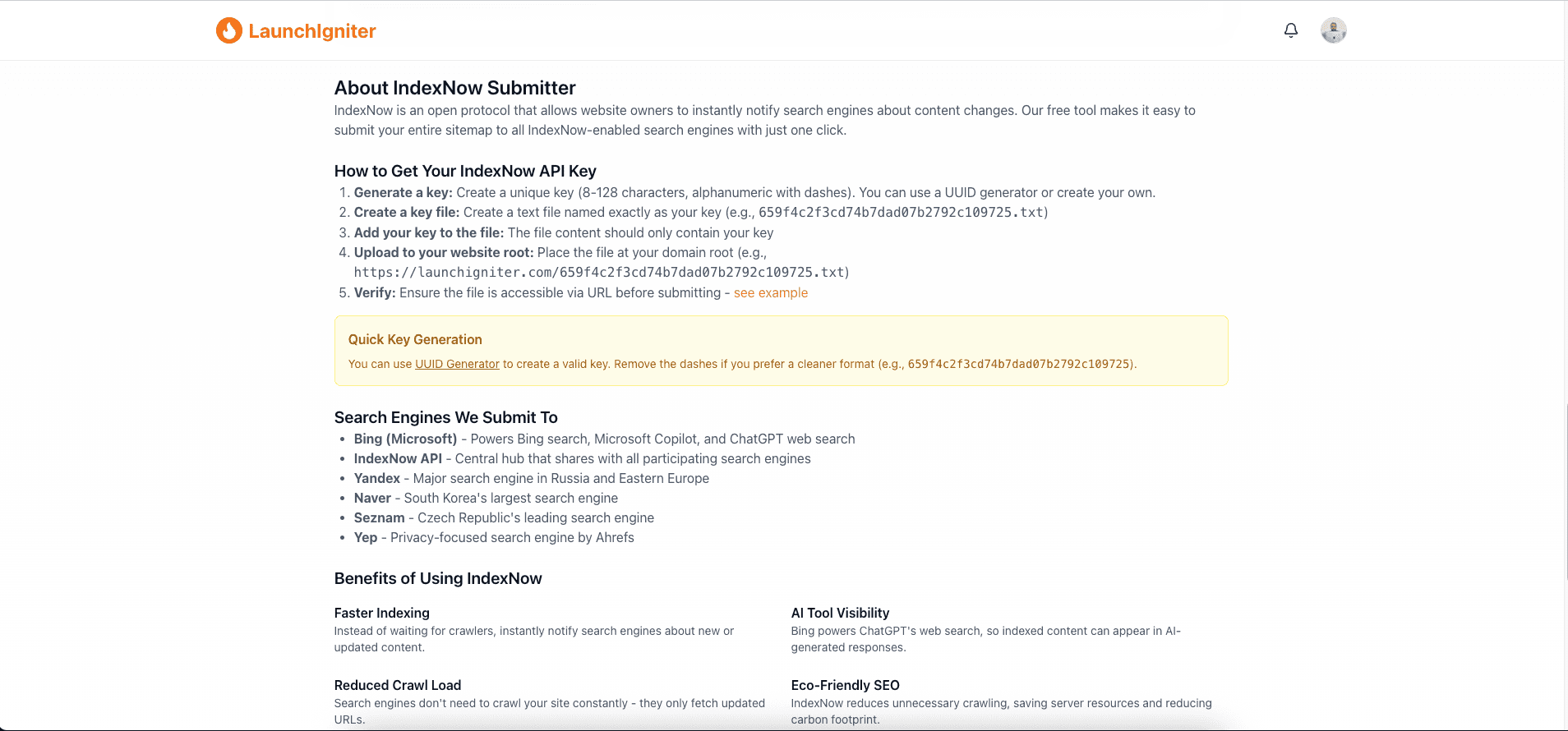 Free IndexNow Submitter by LaunchIgniter image 3