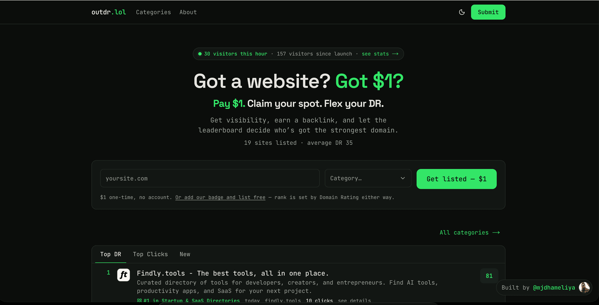 outdr.lol — websites ranked by Domain Rating image 1