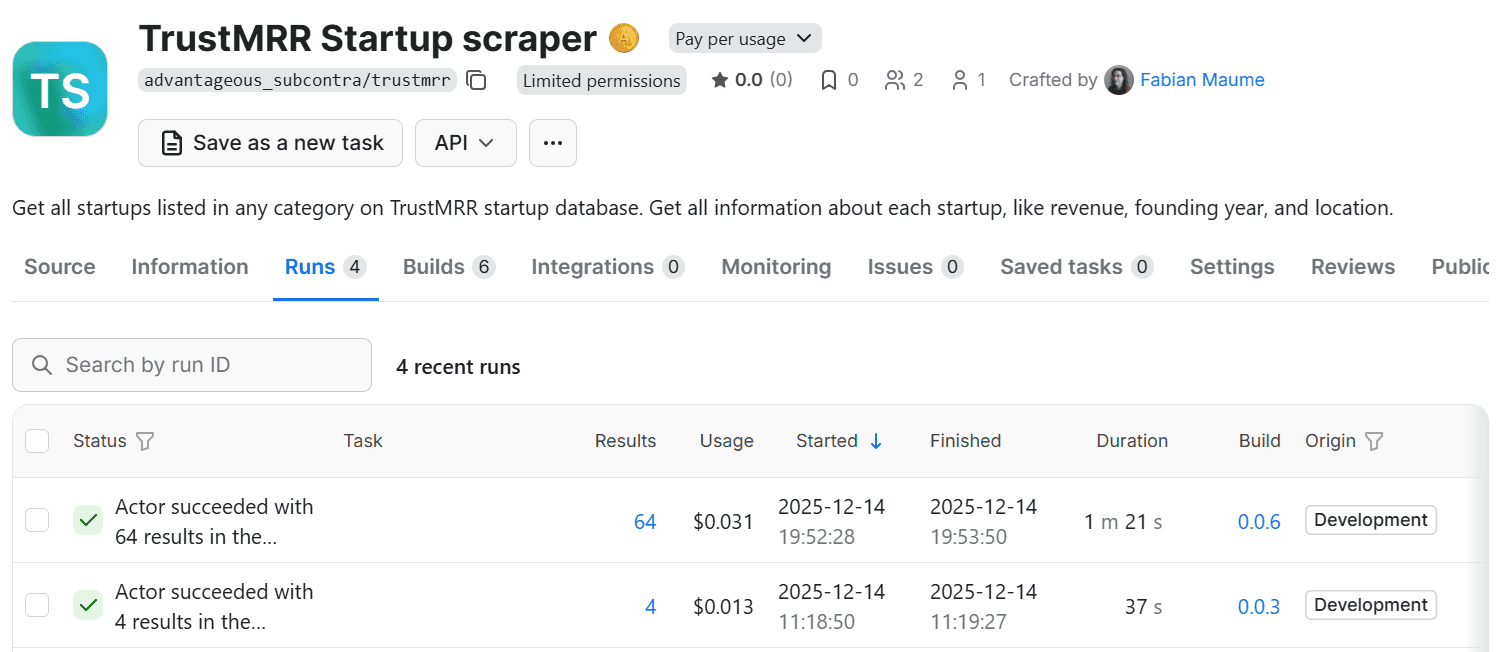 TrustMRR scraper image 1