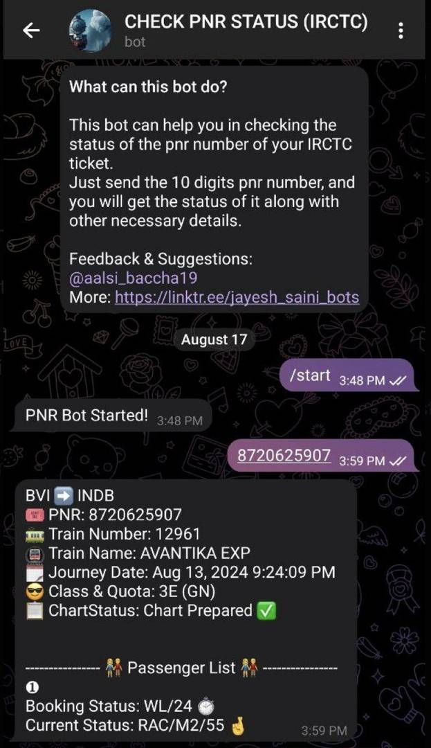 PNR Status Bot image 1