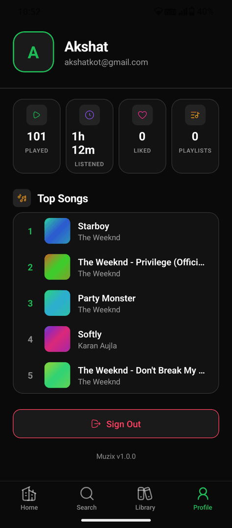 muzix: Cross-platform music streaming app image 4