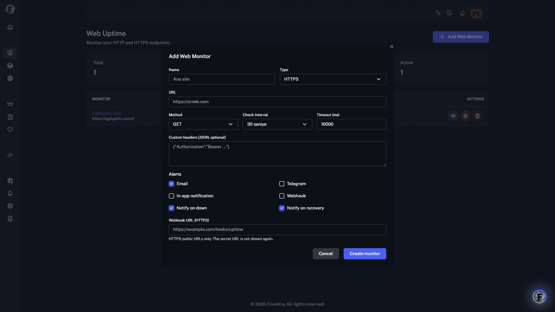 Foventra Uptime image 3