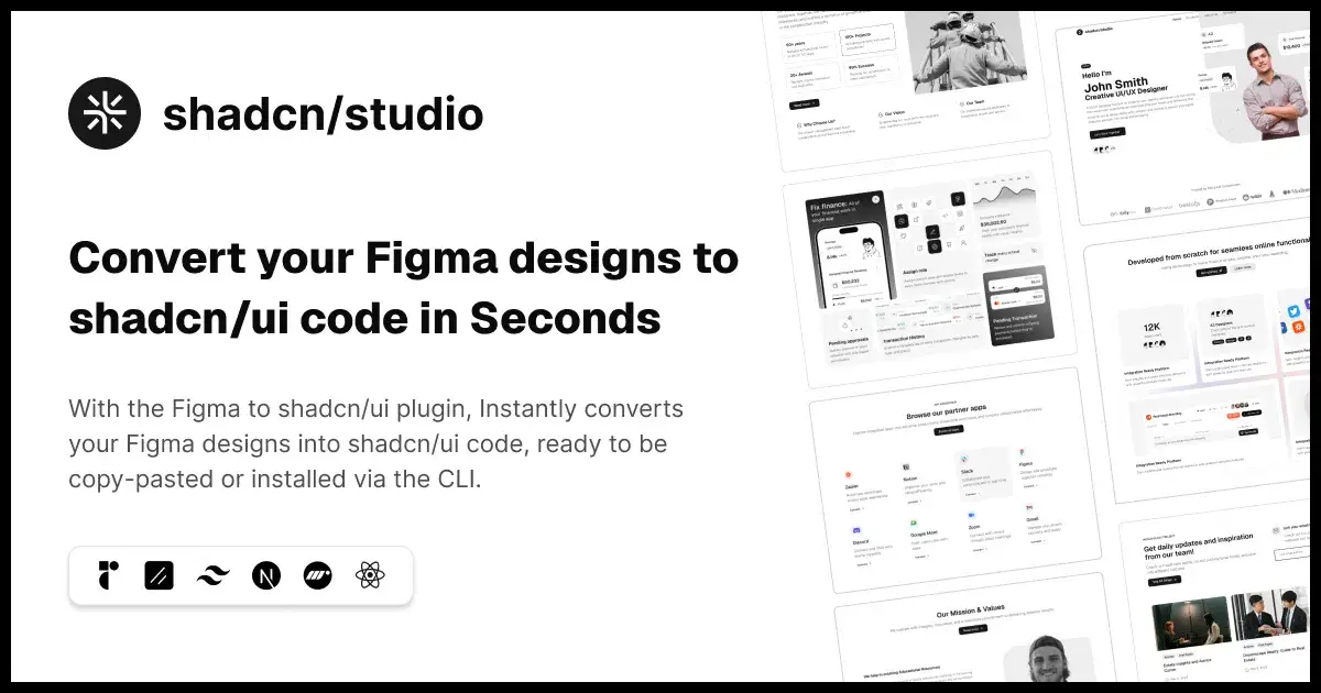 shadcn/studio Figma to Code Plugin image 1