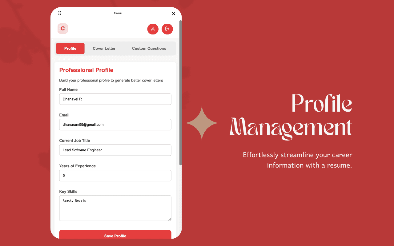 CoverAI Chrome Extension image 2
