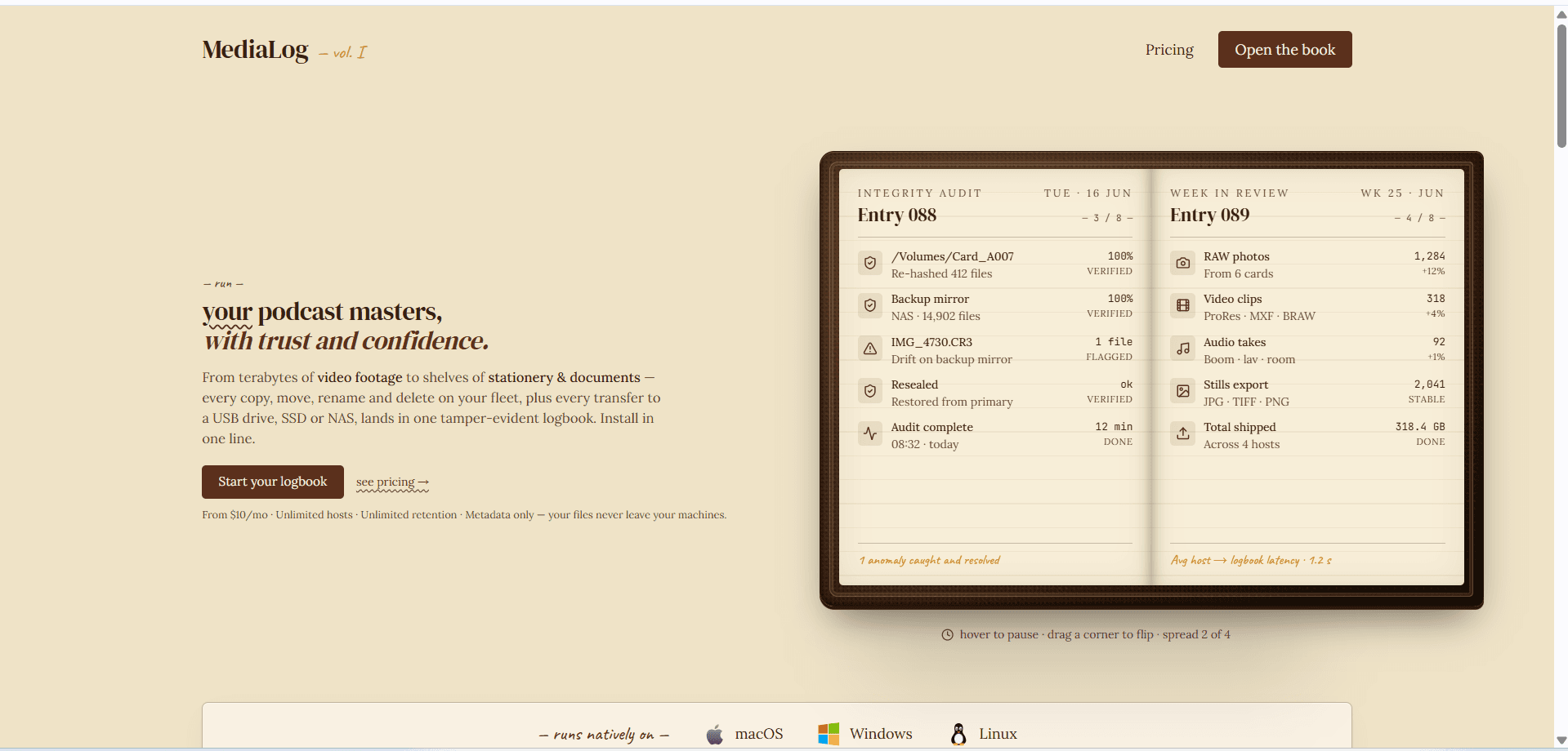 MediaLog — A field journal for your media image 1