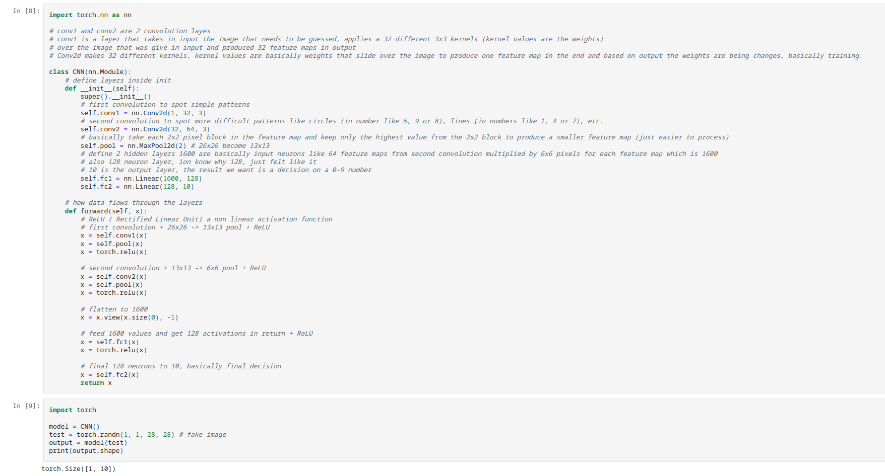 A tiny CNN on MNIST image 2