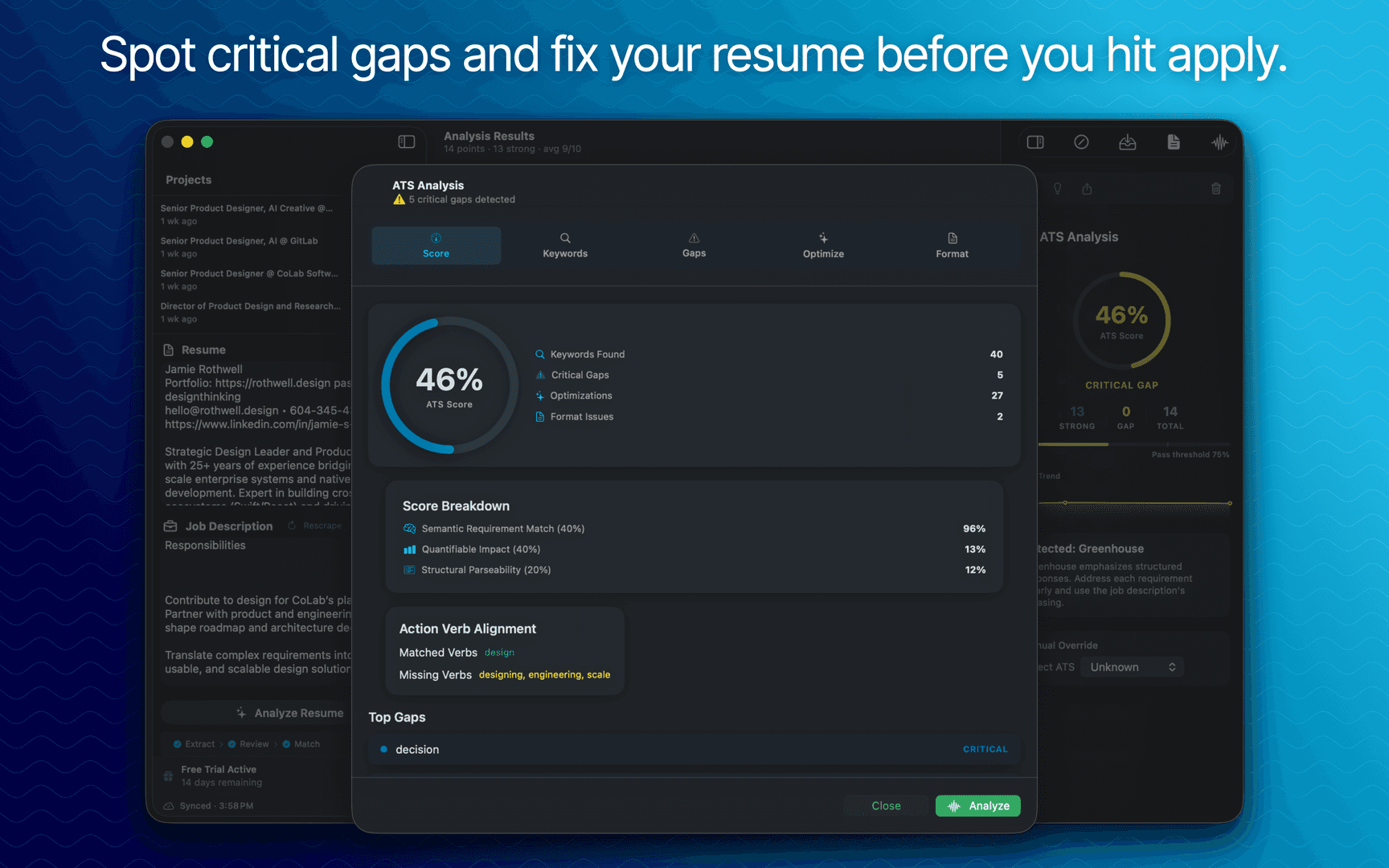 Matchflo — AI Resume Tailor for macOS image 3