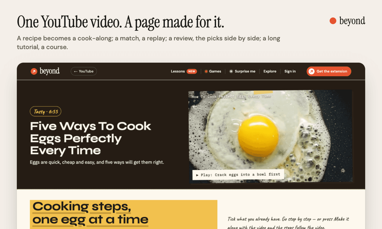 Beyond — do more with any YouTube video image 2