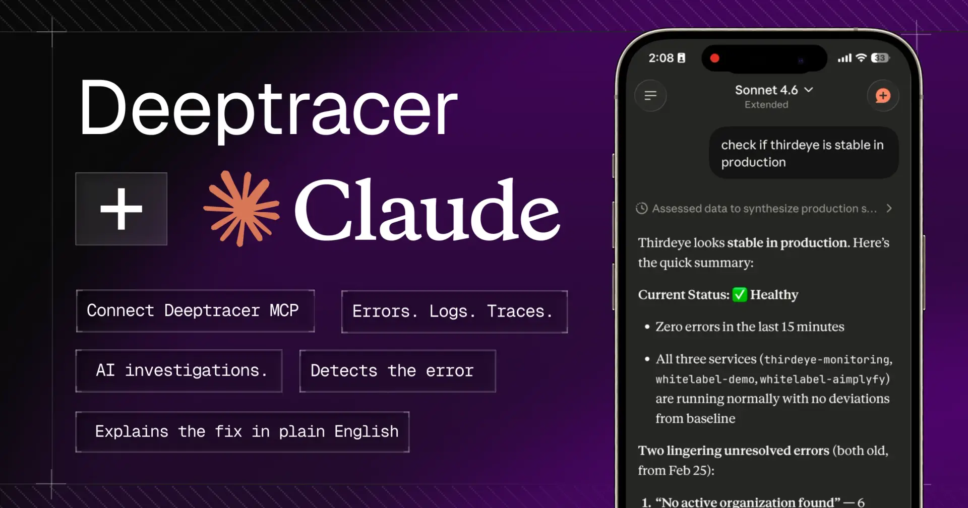 Nobody Told Me Debugging Could Feel This Easy. DeepTracer MCP on Claude Changed Everything.
