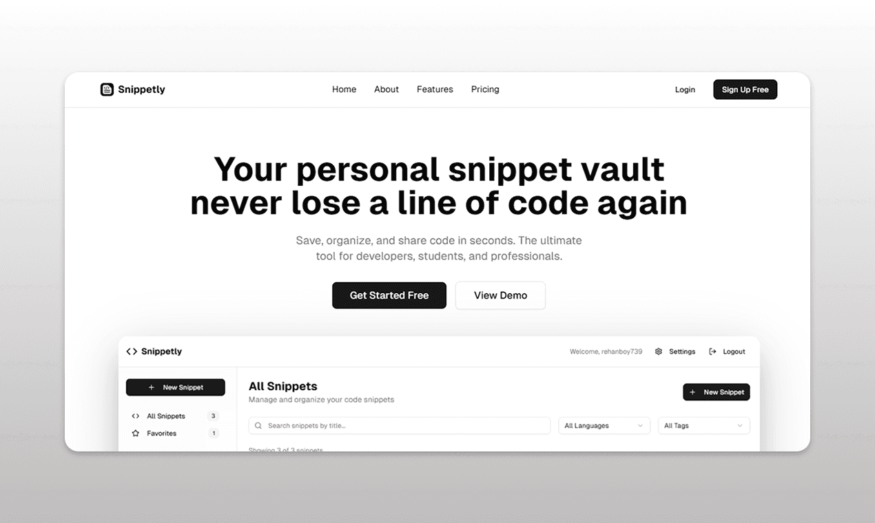 Snippetly – Save, Organize & Share Code image 2