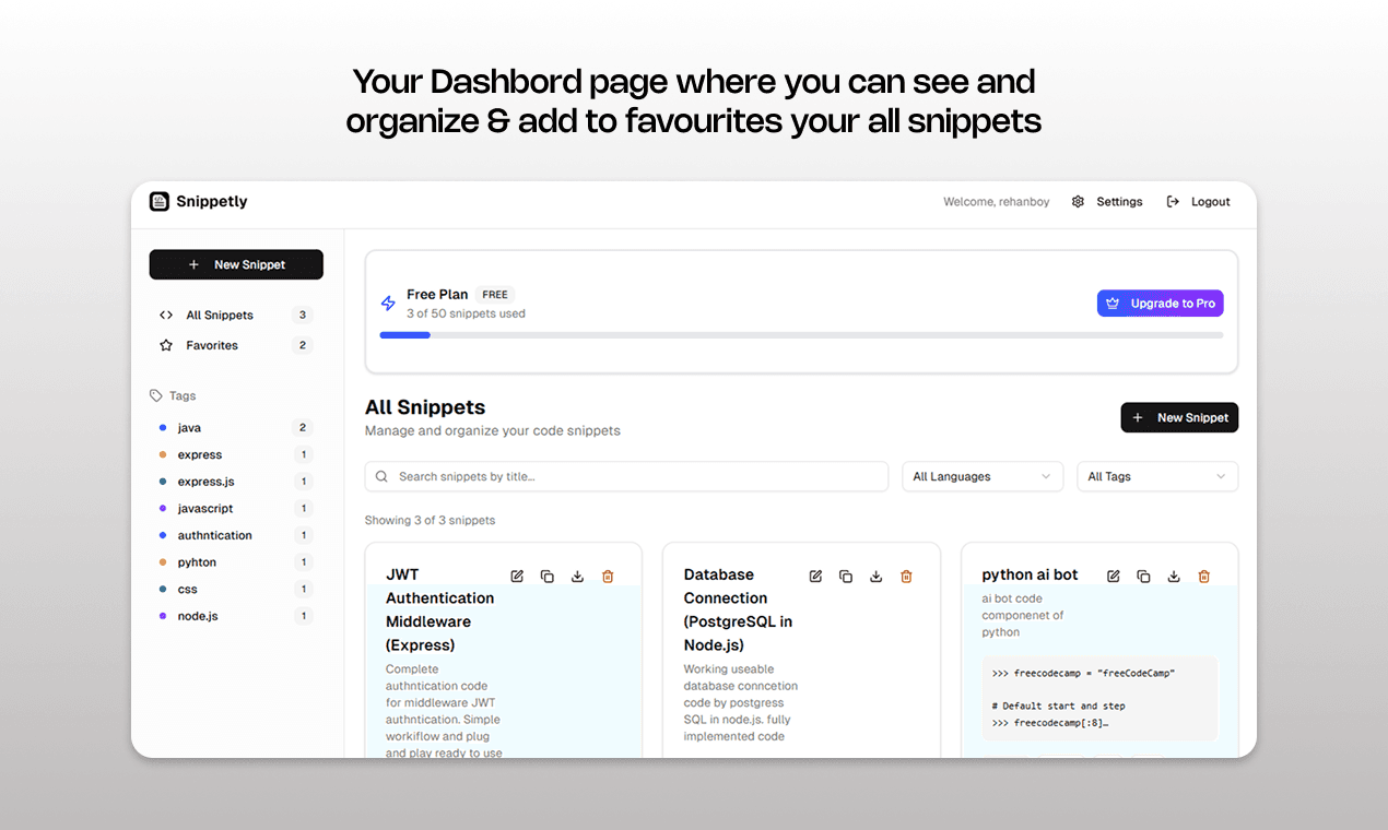 Snippetly – Save, Organize & Share Code image 3