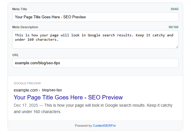 Live SERP Simulator Widget