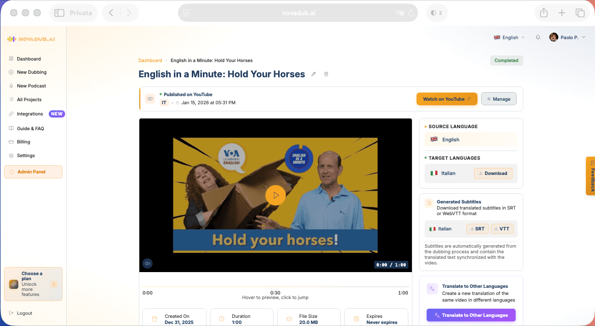 NovaDub - AI Video Dubbing Platform image 5