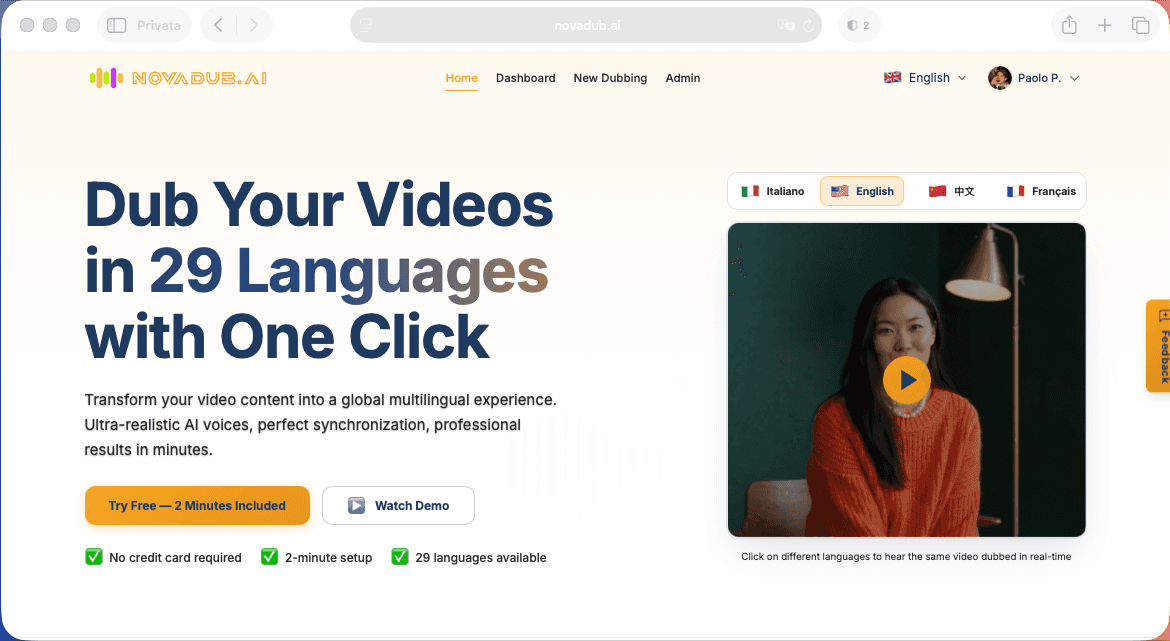 NovaDub - AI Video Dubbing Platform image 2