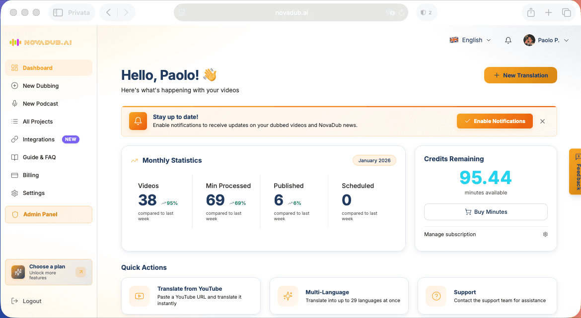 NovaDub - AI Video Dubbing Platform image 3
