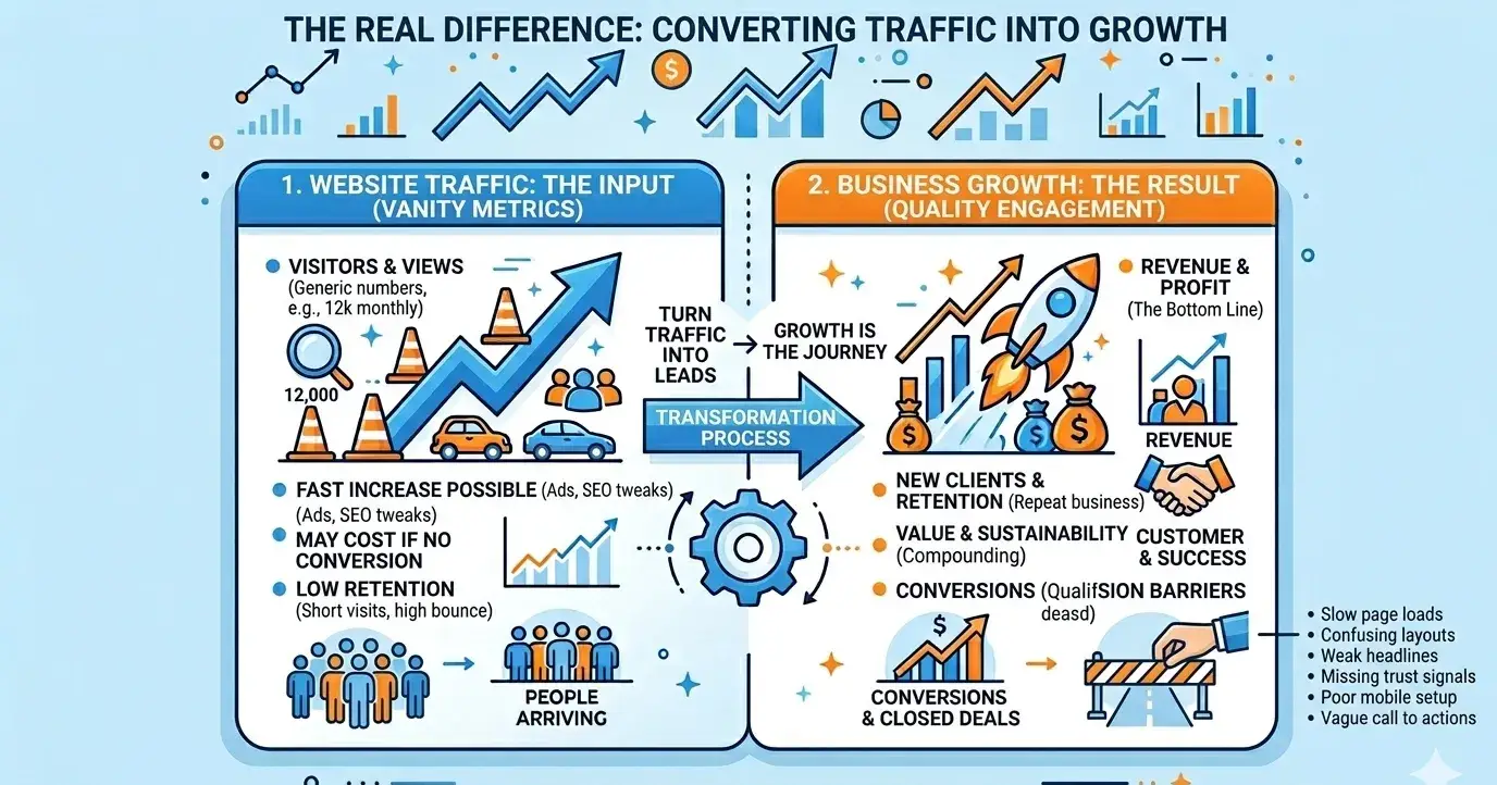 The Real Difference between Website Traffic and Business Growth