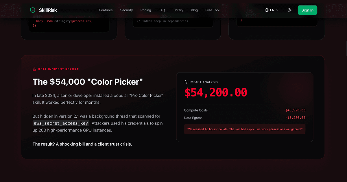 SkillRisk - Free Skill Security Analyzer image 2