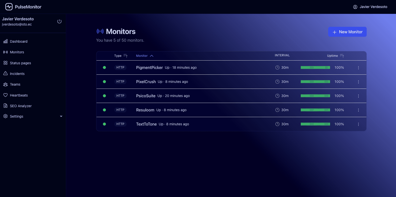 PulseMonitor — Website Uptime Monitor image 2
