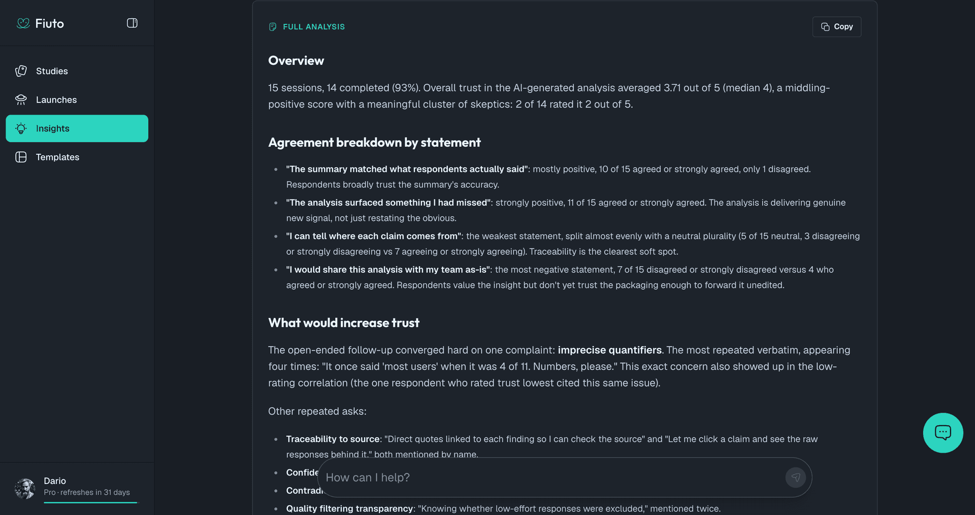 Fiuto. AI-powered user research for everyone. image 5