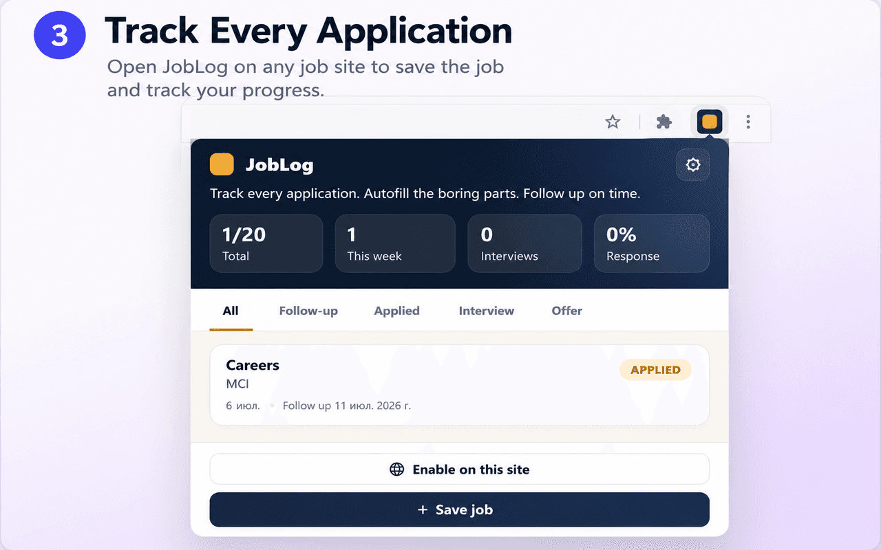 JobLog - Job Application Tracker and Autofill image 3
