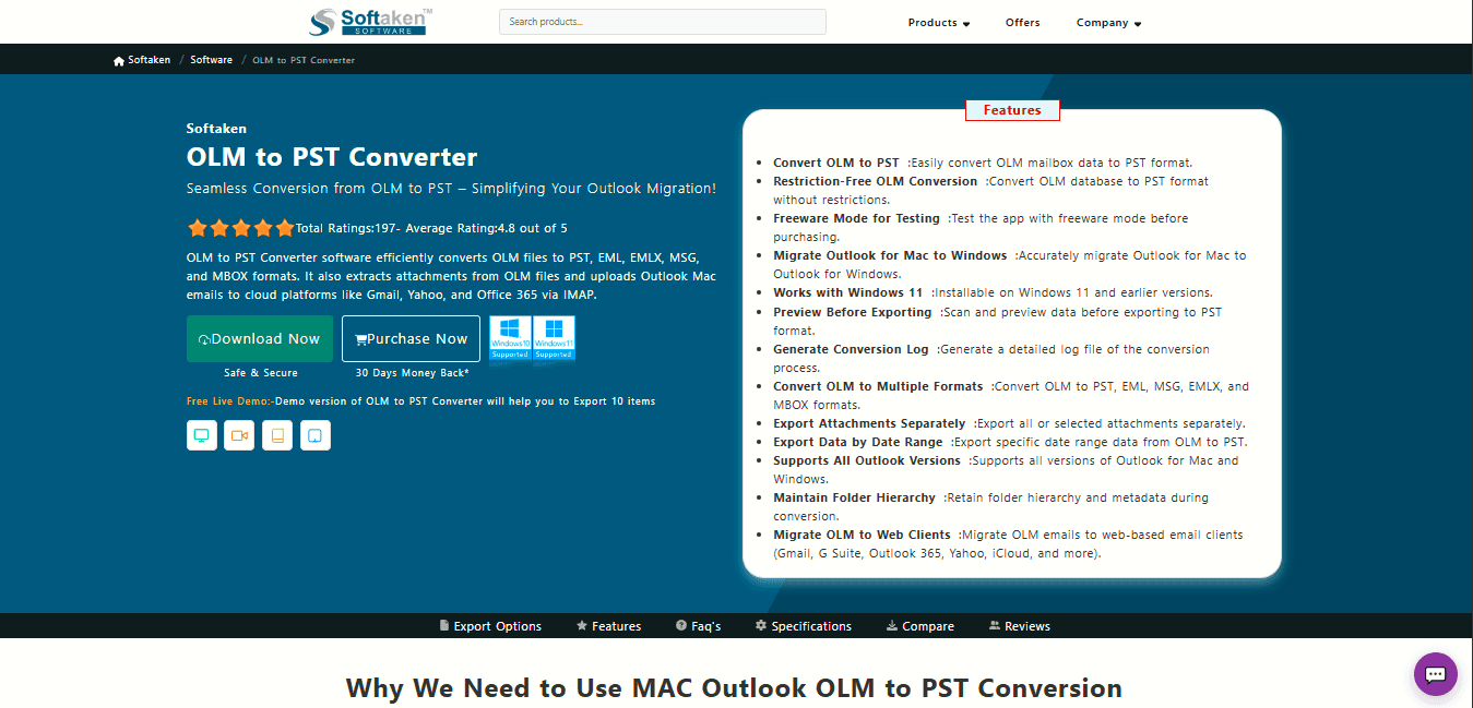 Softaken OLM to PST Converter Software