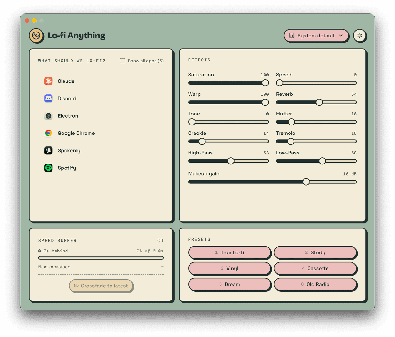 Lo-fi Anything — Make any app sound lo-fi image 1