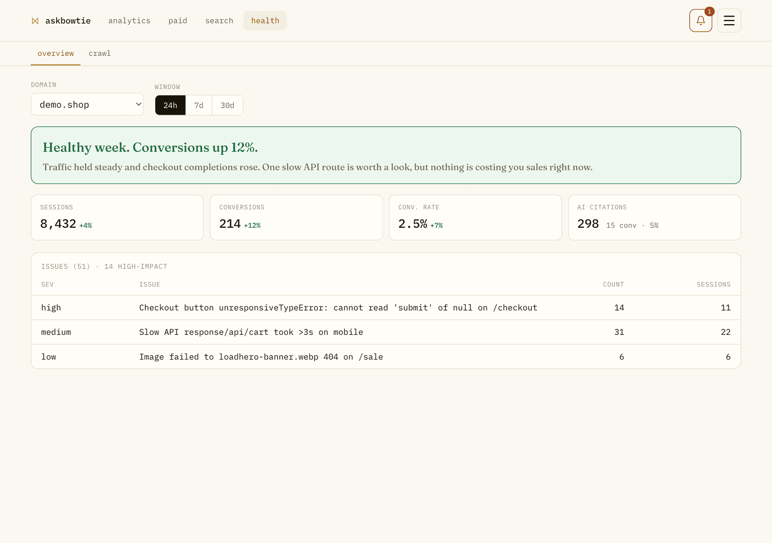 askbowtie · ask Bowtie about your site image 3