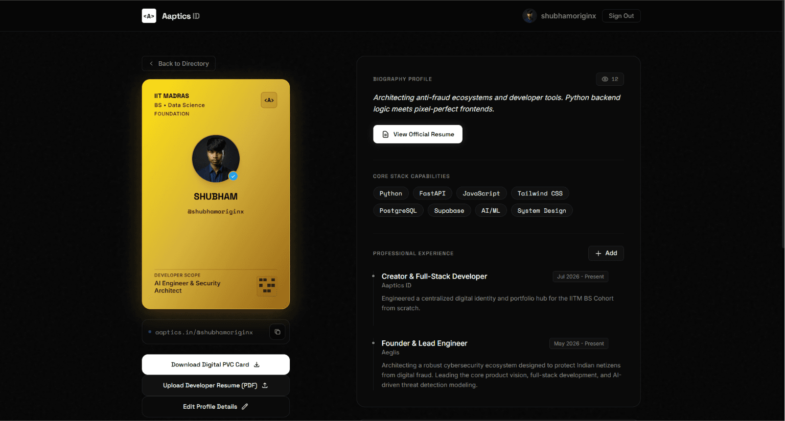Aaptics ID | Developer Identity Hub image 2