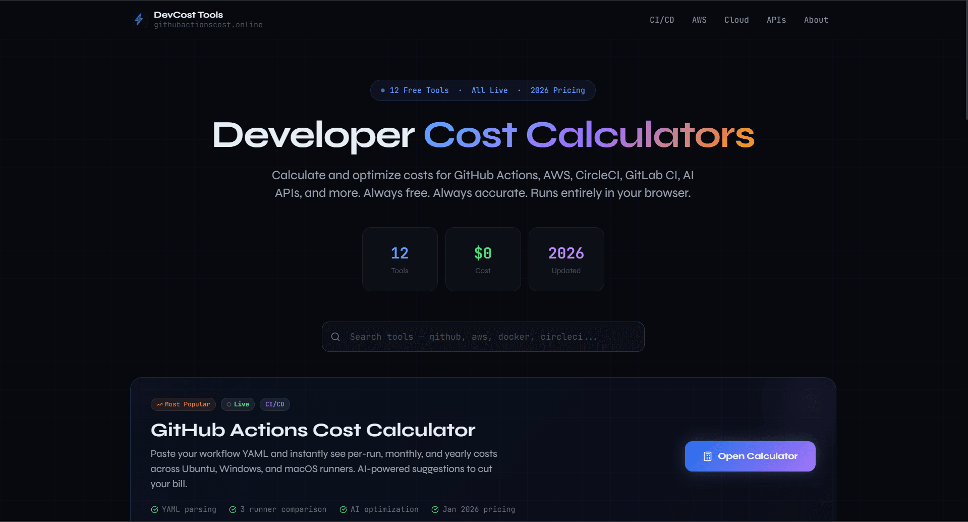 DevCost Tools — Free Developer cost CALC... image 1