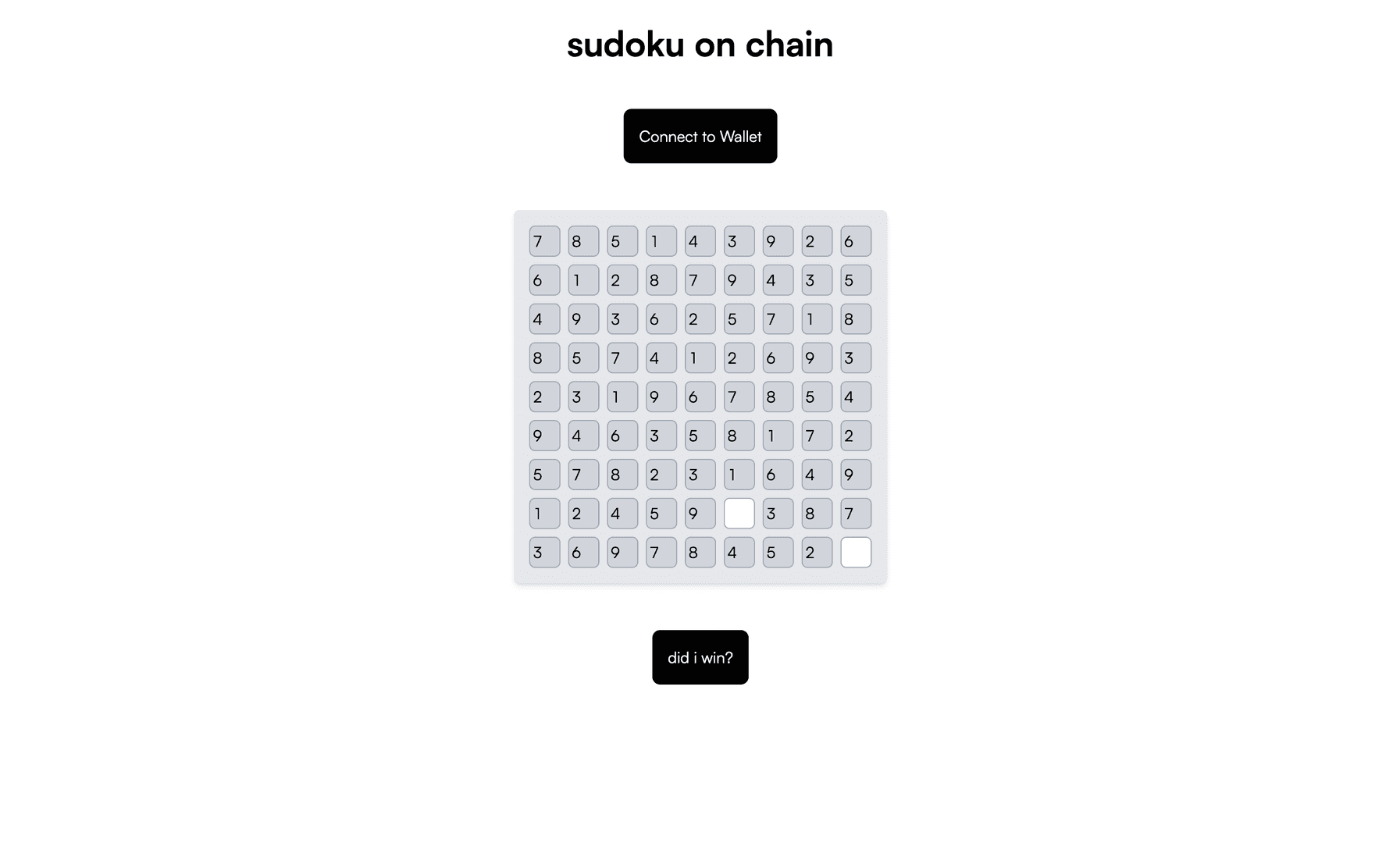 Sudoku On Chain