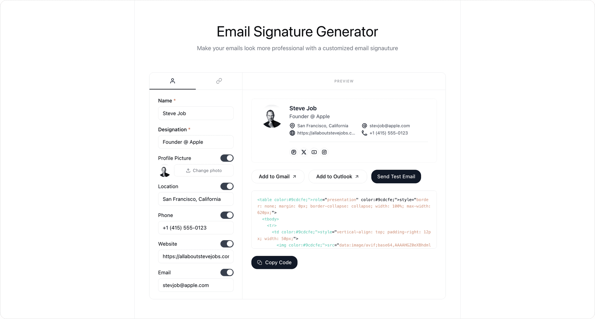 Email Signature Generator image 1