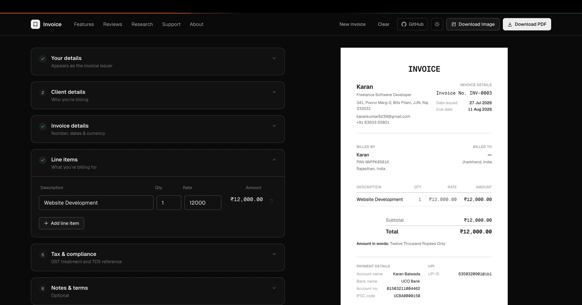 Free Invoice Generator for Freelancers image 3