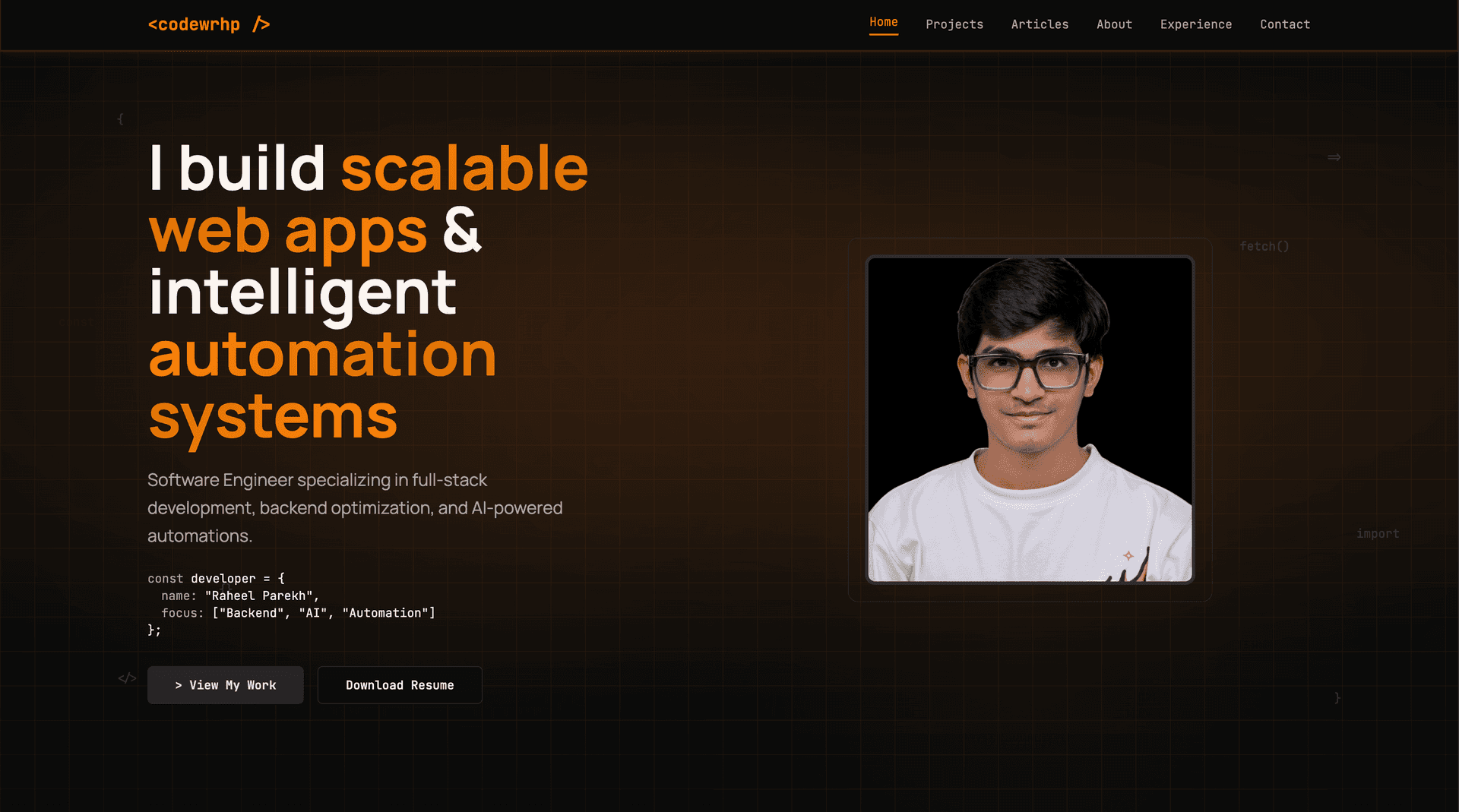 Raheel Parekh - Full-Stack Developer image 1
