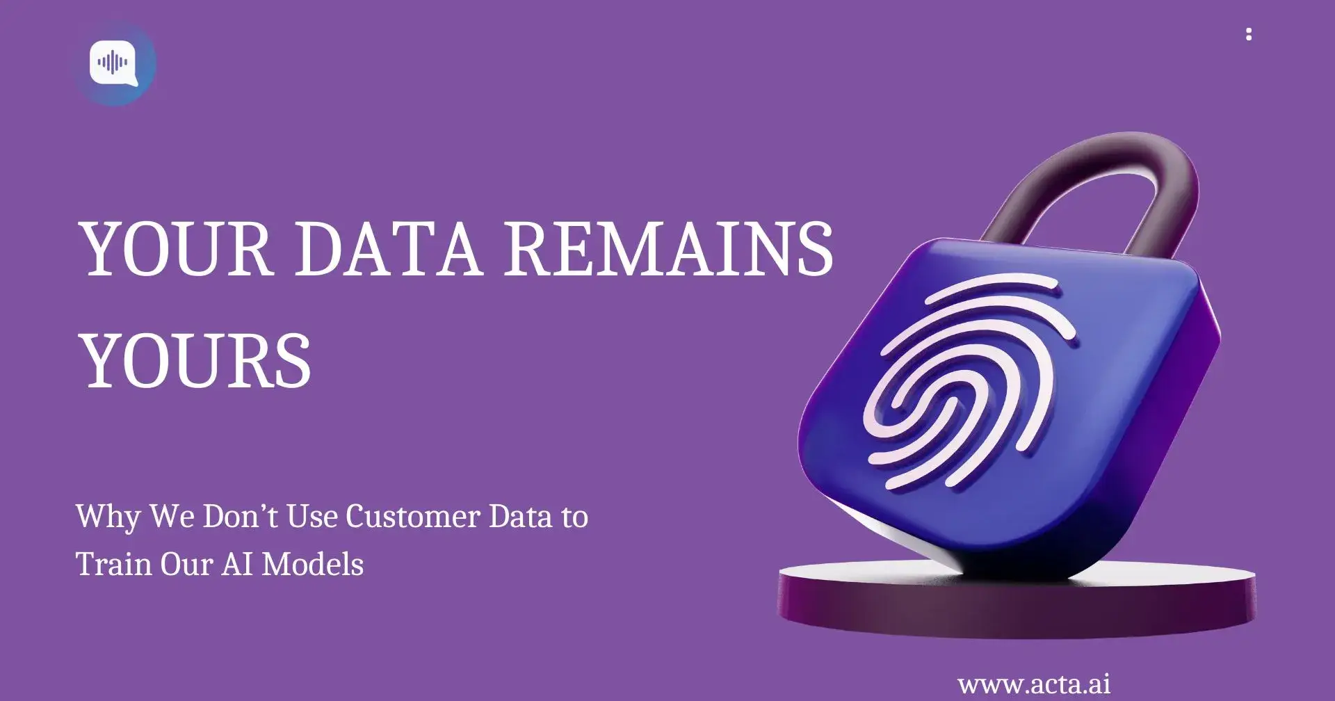 Why We Don’t Use Customer Data to Train Our AI Models