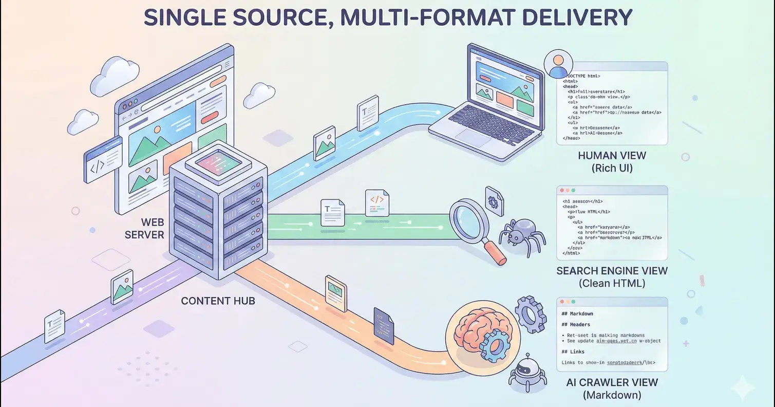 🚀 Serving the Same Content to Humans 👨‍💻, Search Engines 🌐, and AI Crawlers🤖 — the Right Way