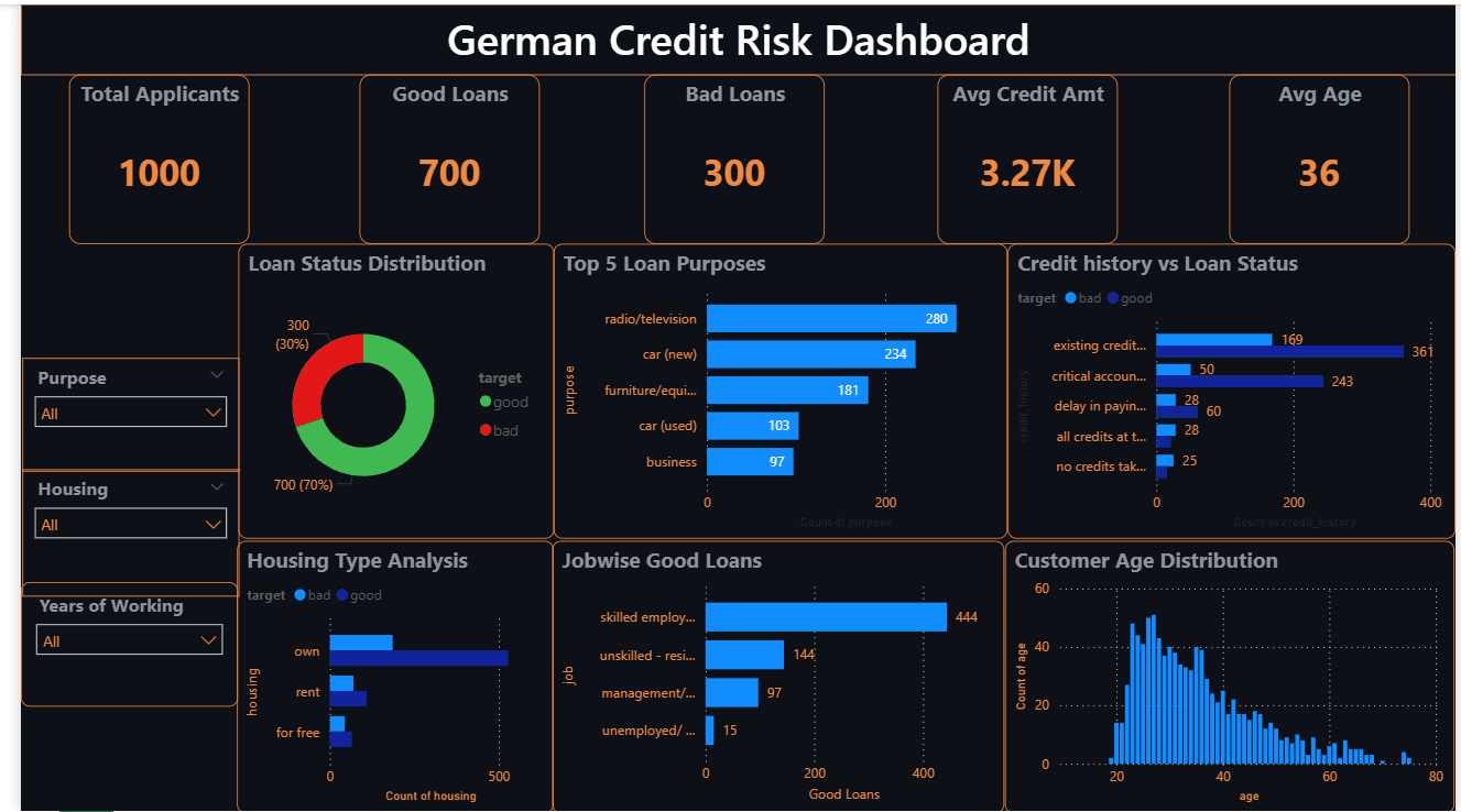 German Credit Risk Dashboard