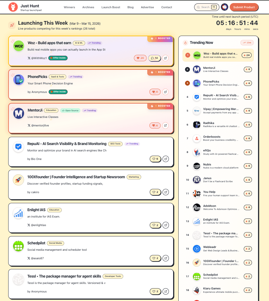 Just Hunt - Startup launchpad image 3