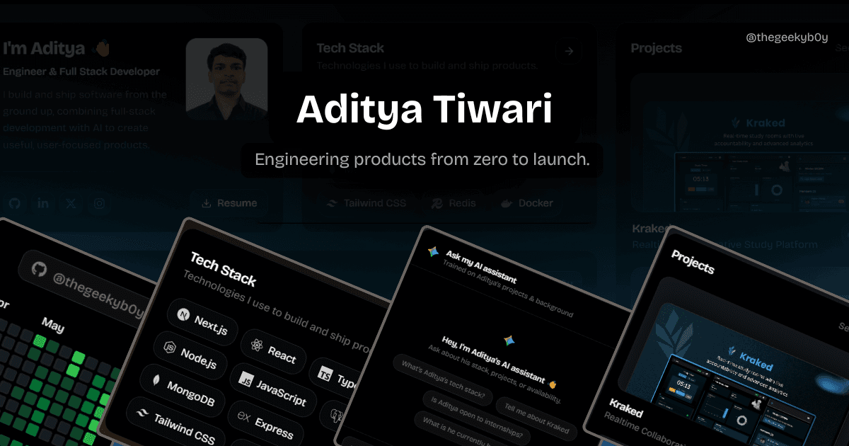 Portfolio Website : Aditya Tiwari